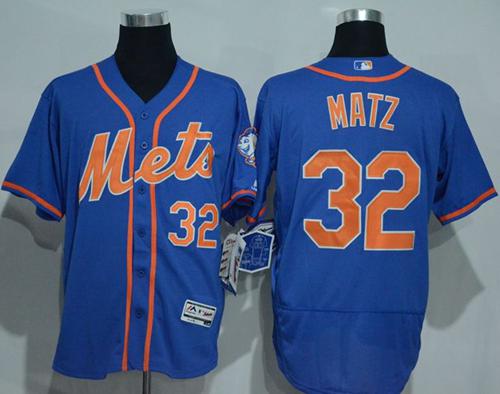 Mets #32 Steven Matz Blue Flexbase Authentic Collection Stitched MLB Jersey - Click Image to Close
